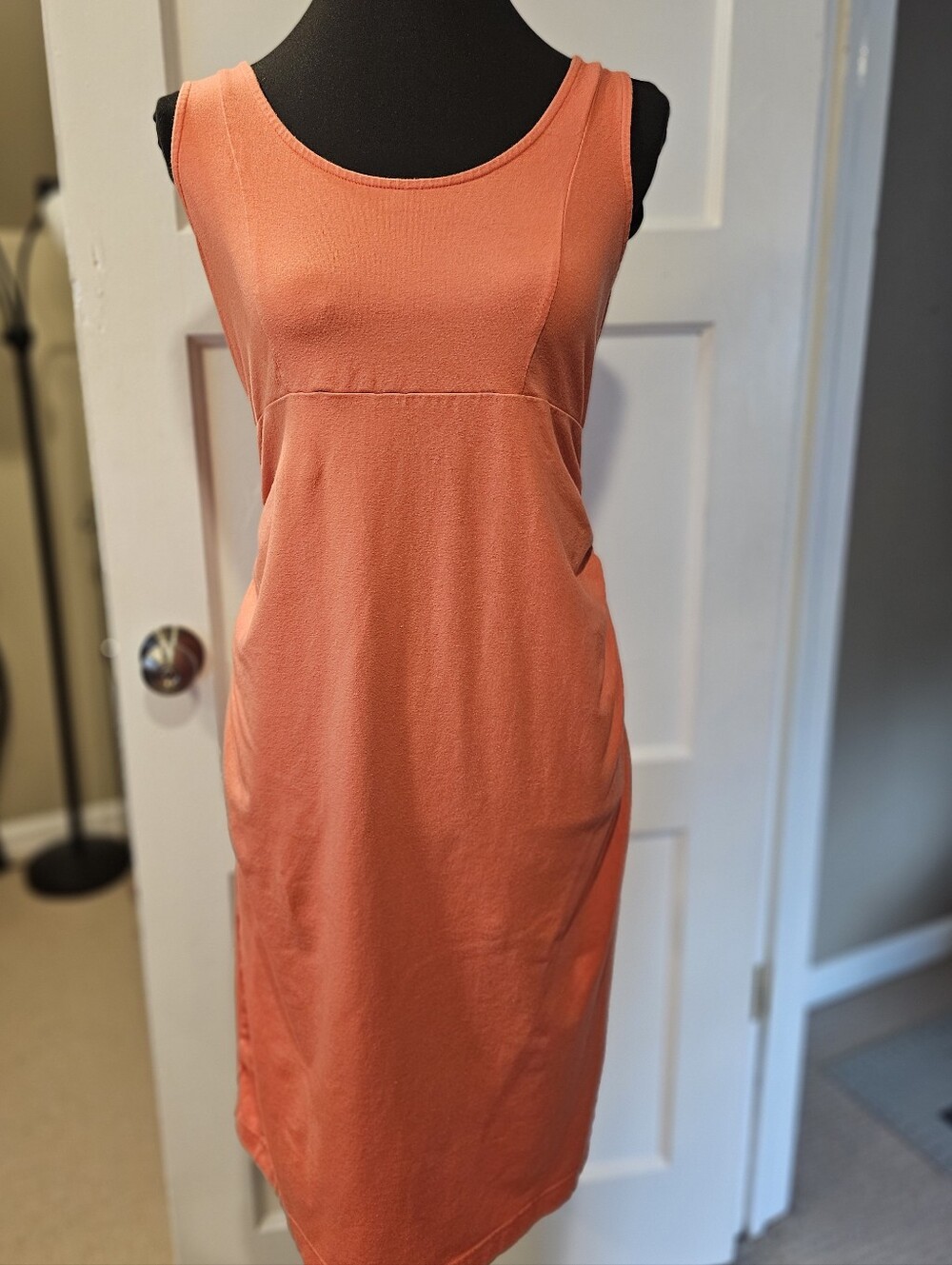 Orange Midi Maternity Tank Dress